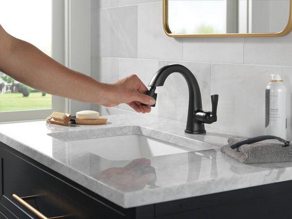 Delta Faucet Matte Black Single Handle Monoblock Bathroom Sink Faucet 