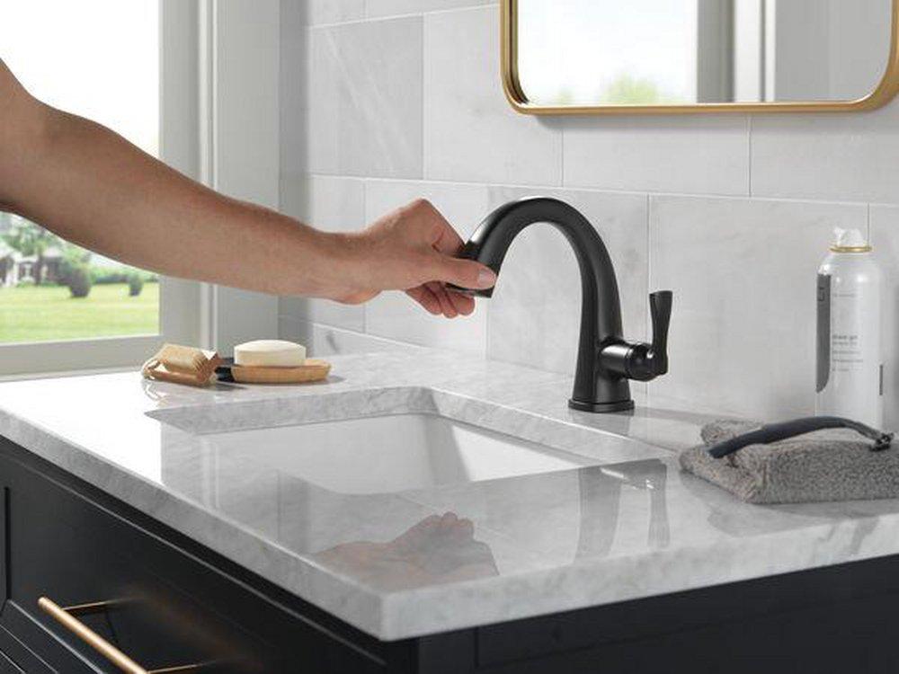 Delta Faucet Matte Black Single Handle Monoblock Bathroom Sink Faucet 