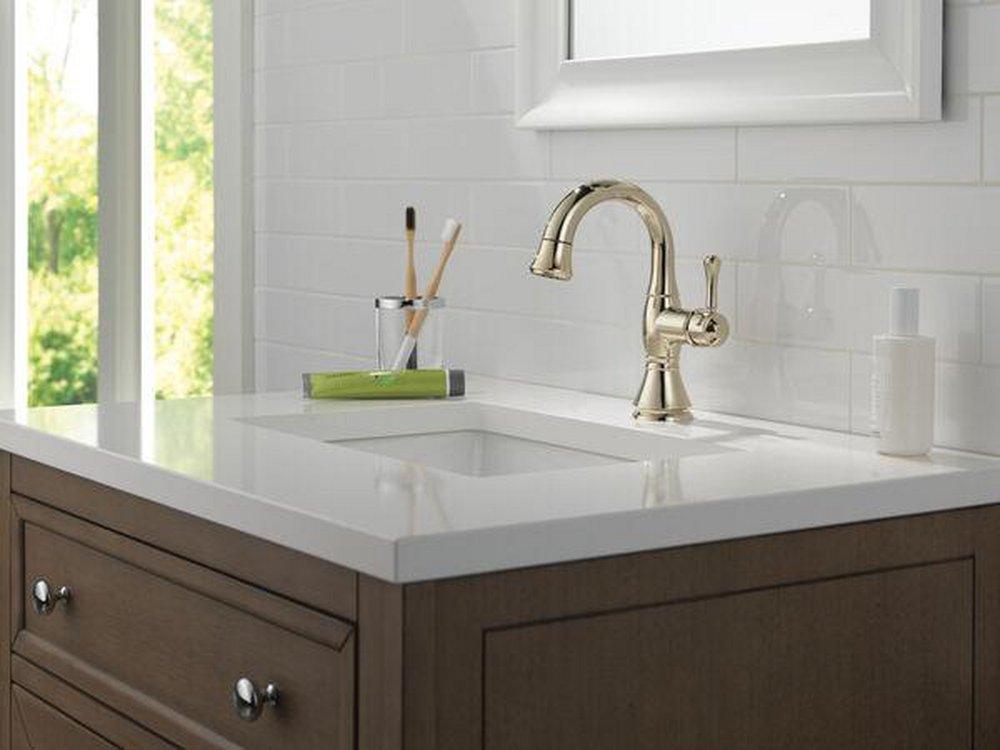 Delta Faucet Brilliance Polished Nickel Single Handle Monoblock Bathroom Sink Faucet 