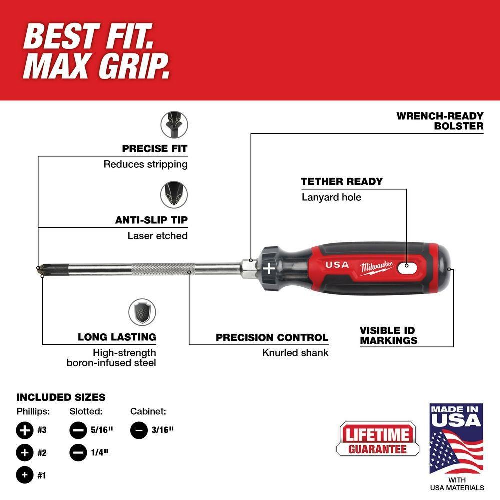 6PC CUSHION GRIP SCREWDRIVER SET USA 