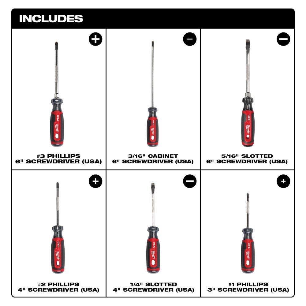 6-Piece Cushion Grip Screwdriver Set 