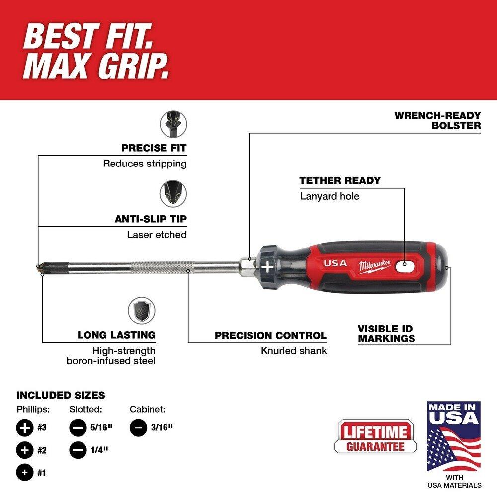 6-Piece Cushion Grip Screwdriver Set 