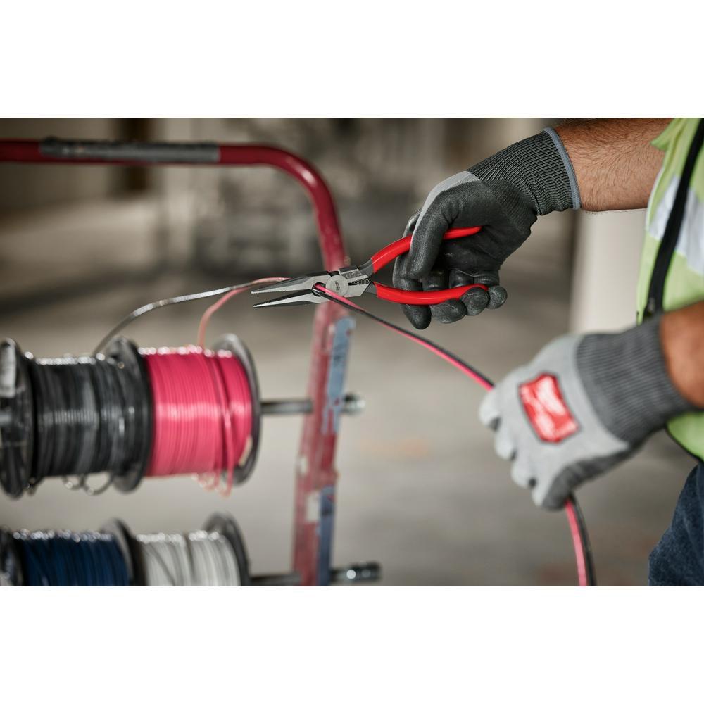 8 LONG NOSE DIPPED GRIP PLIERS USA 