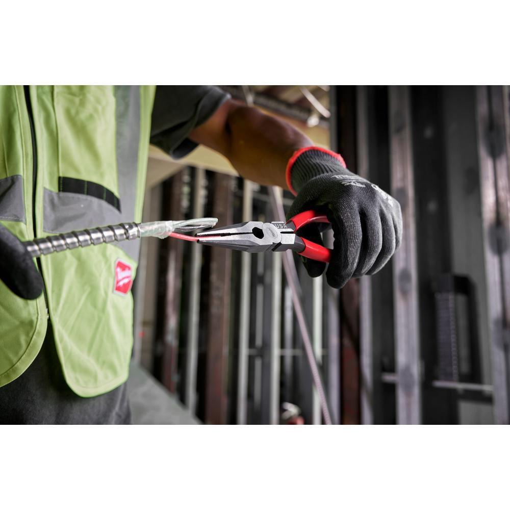 8 LONG NOSE DIPPED GRIP PLIERS USA 