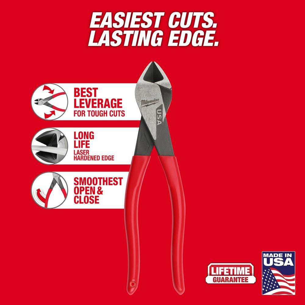 8 DIAGONAL DIPPED GRIP CUTTING PLIERS USA 