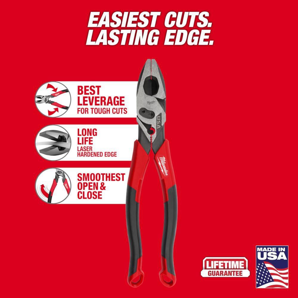 9 LINEMAN COMFORT GRIP PLIERS W/ CRIMPER AND BOLT CUTTER USA 