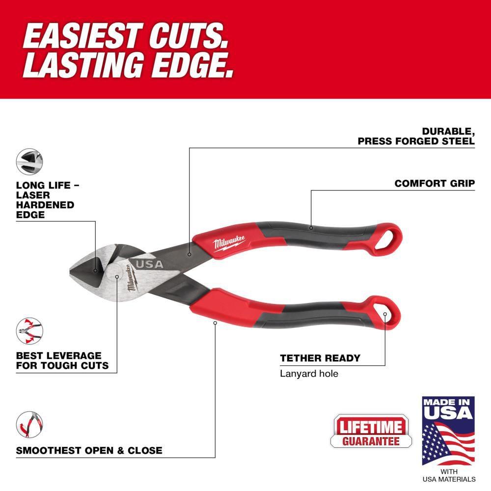 6 DIAGONAL COMFORT GRIP CUTTING PLIERS USA 