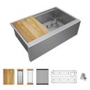 30 CROSSTOWN 16 G STAINLESS STEEL SINGLE BOWL FARMHOUSE WORKSTATION 