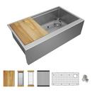 34-7/8 x 20-1/4 in. No Hole Stainless Steel Single Bowl Farmhouse Kitchen Sink in Polished Satin