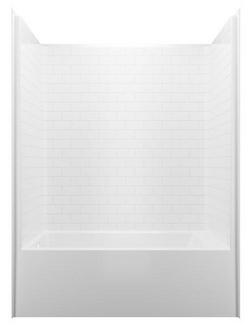60 x 32 in. Tub & Shower Unit in White Right Drain
