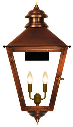 2-Light 23in. Tall Copper Electric Outdoor Wall Sconce in Antique Copper