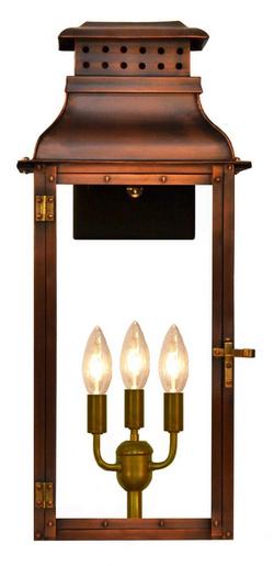 3-Light 24 in. Electric Copper Lantern Outdoor Fixture