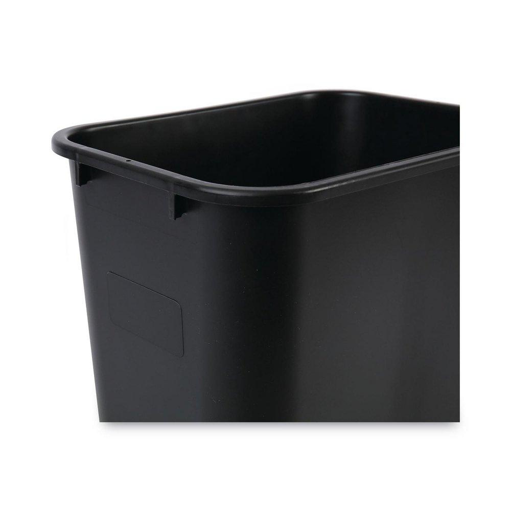 Boardwalk&reg; Black 15 in. Plastic Waste Container and Container in Black 