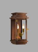 CONTEMPO 24 ELECTRIC COPPER LANTERN 2 CANDELABRA BASE SOCKETS MOUNTS FLUSH TO WALL WITHOUT BRACKETS SOLID COPPER BACK PANEL 
