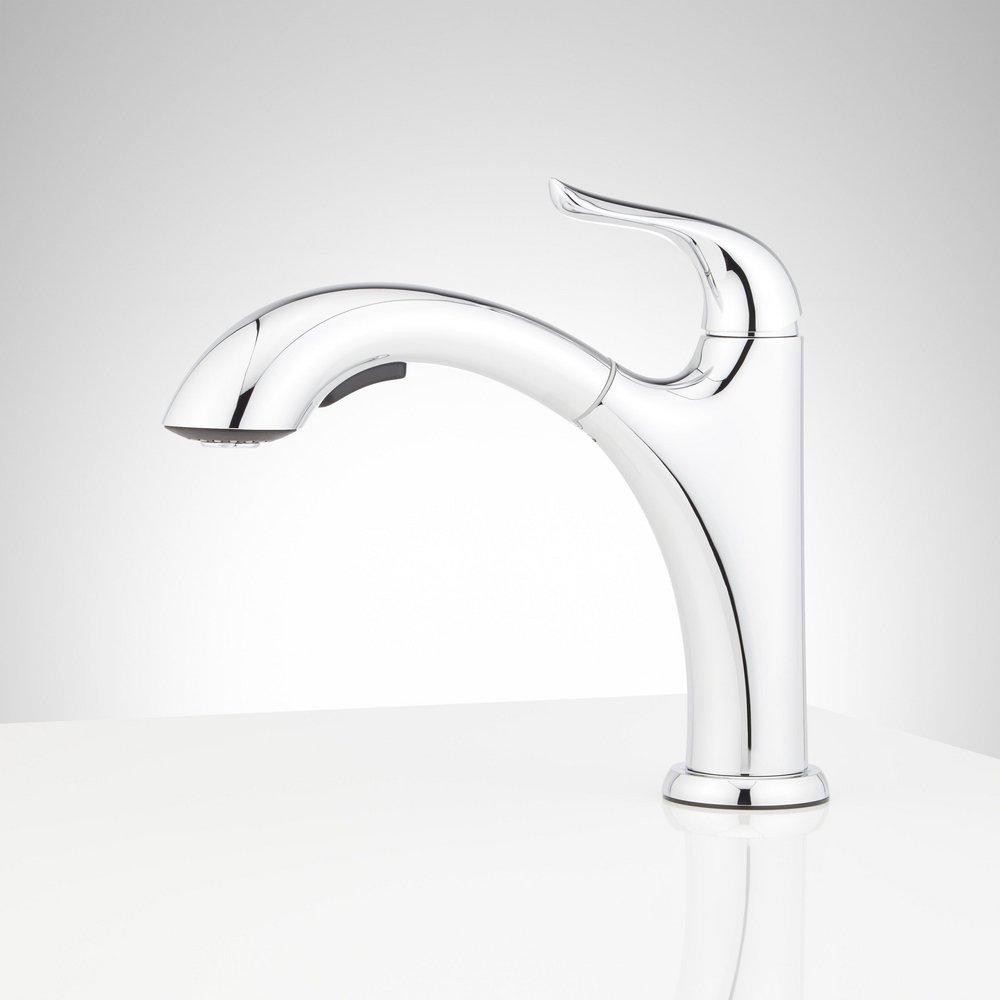 Signature Hardware Chrome Single Handle Swivel Kitchen Faucet 