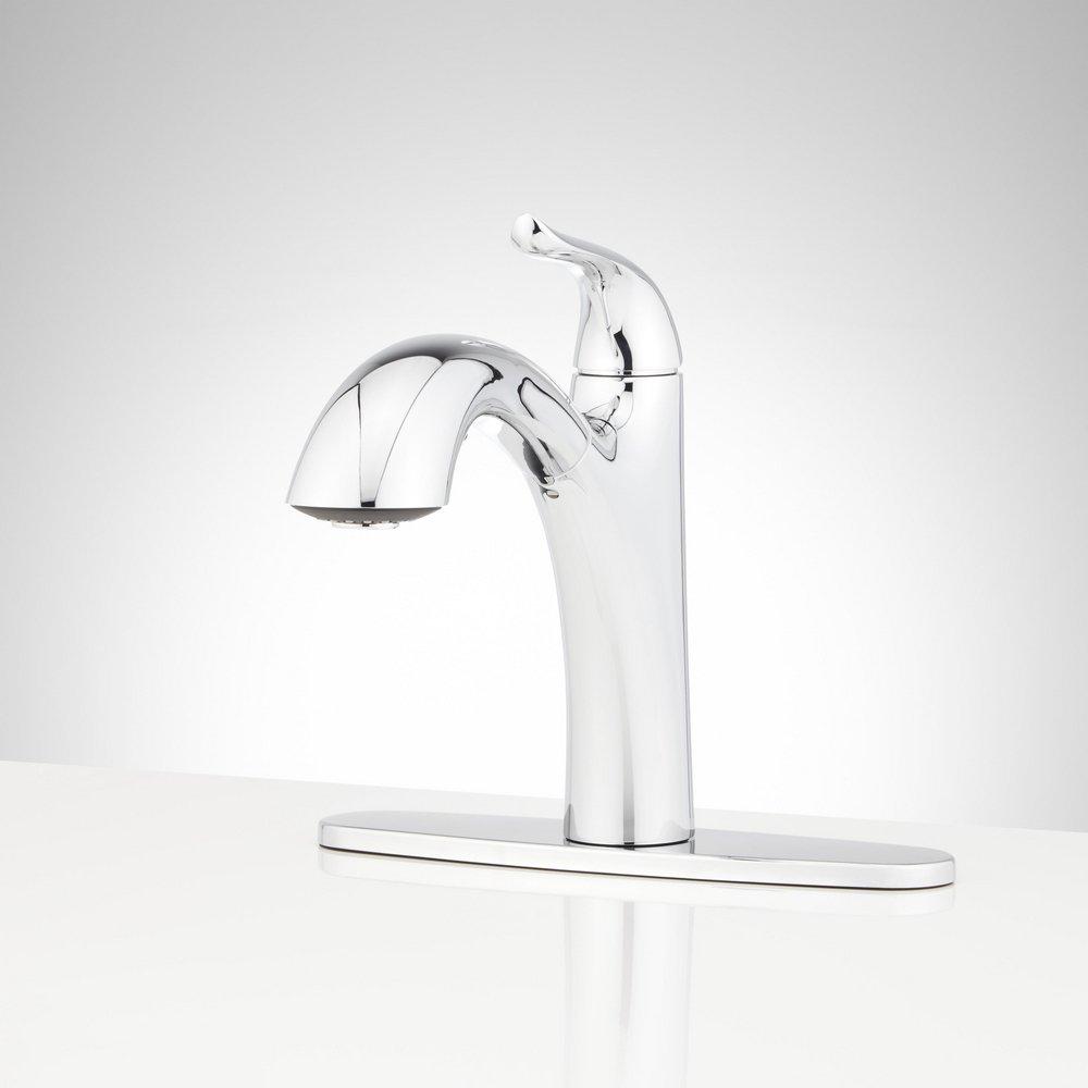 Signature Hardware Chrome Single Handle Swivel Kitchen Faucet 