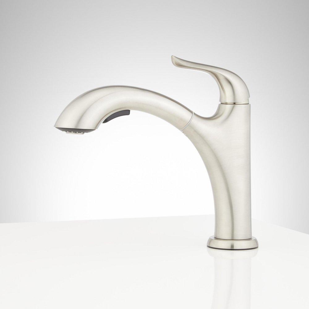 Signature Hardware Stainless Steel Single Handle Swivel Kitchen Faucet 