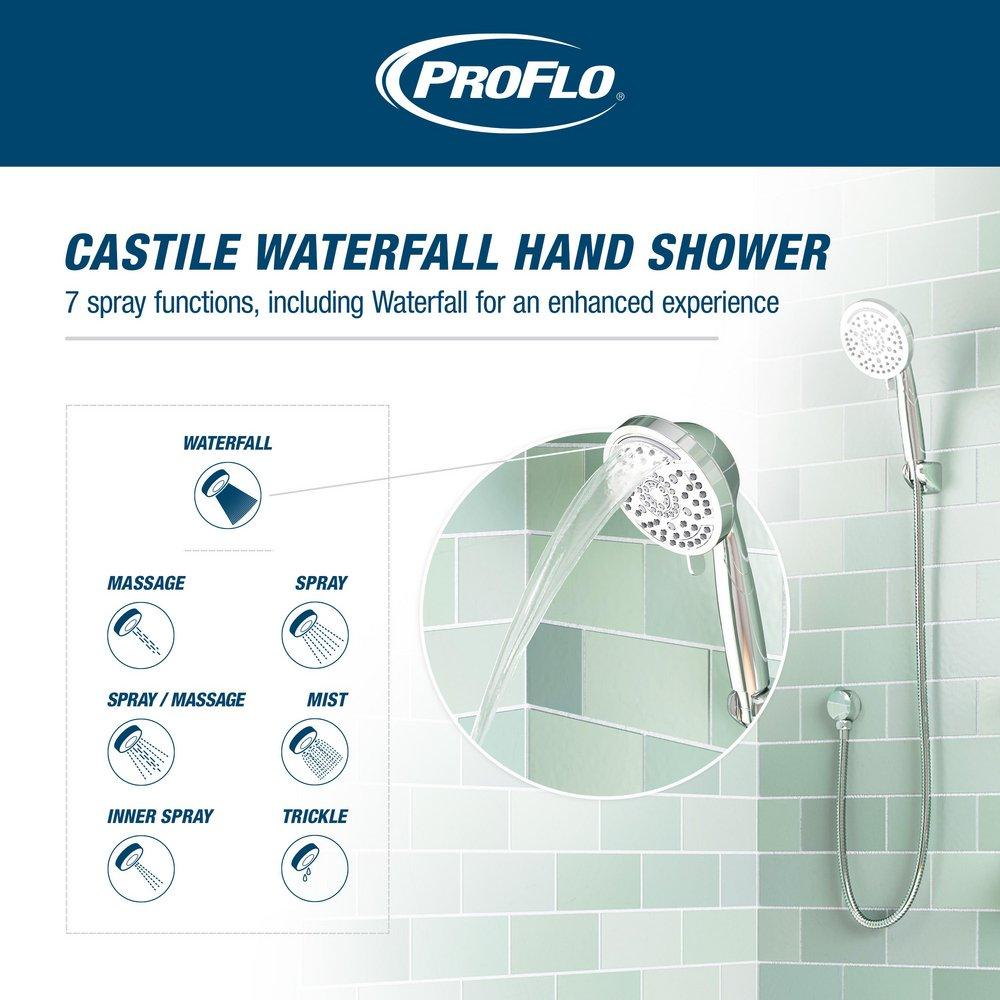 Multi Function Waterfall Hand Shower in Chrome 