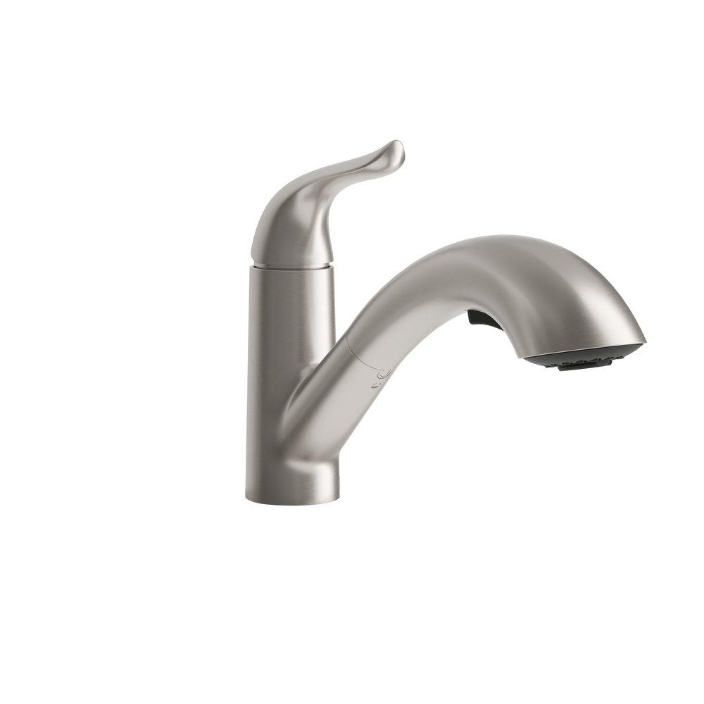 Single Handle Kitchen Faucet in Brushed Nickel 