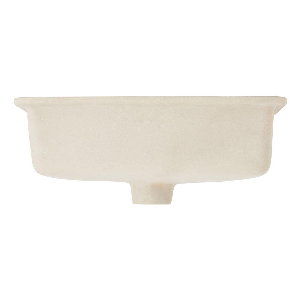 18 in. Undermount Rectangular Bathroom Sink in White 