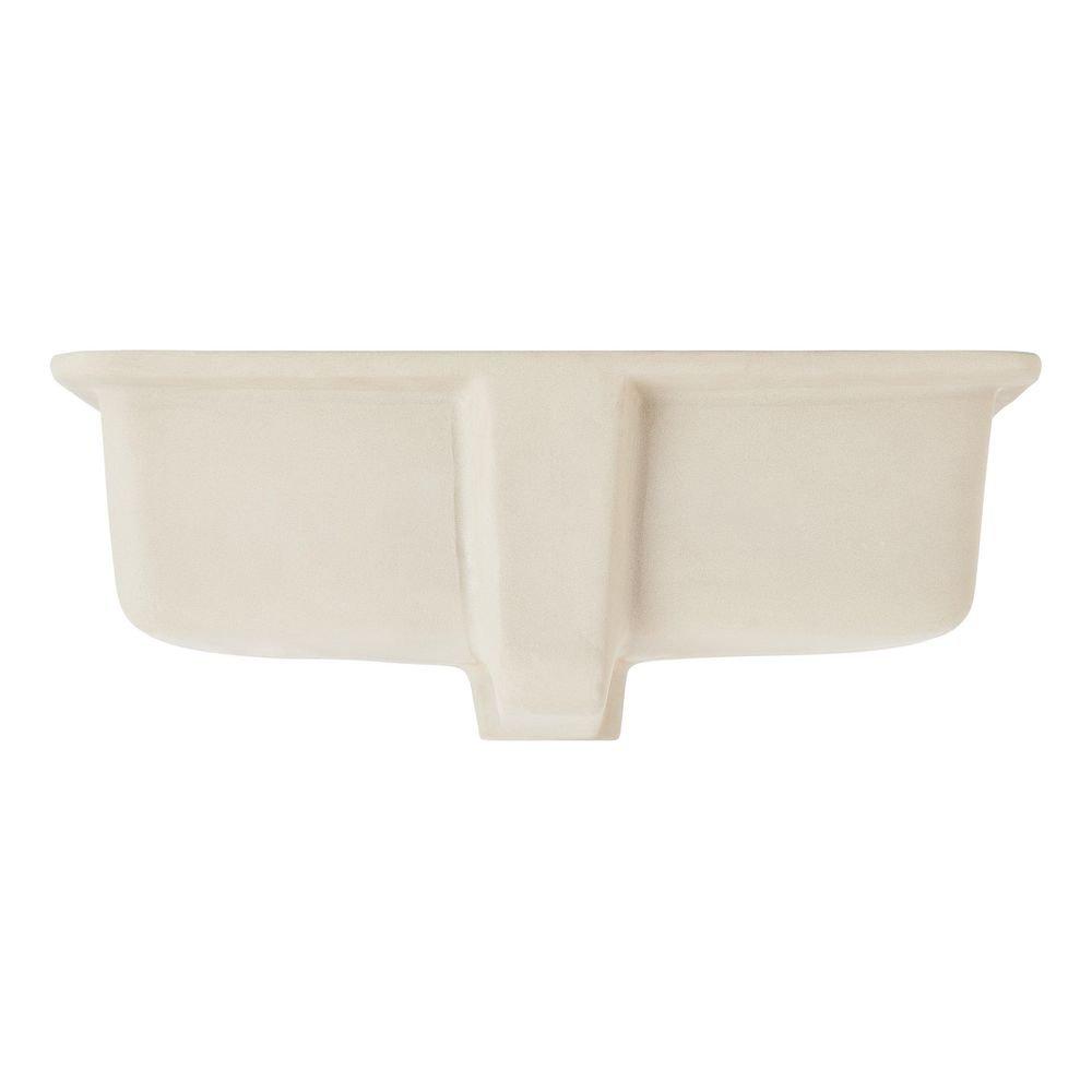 18 in. Undermount Rectangular Bathroom Sink in White 