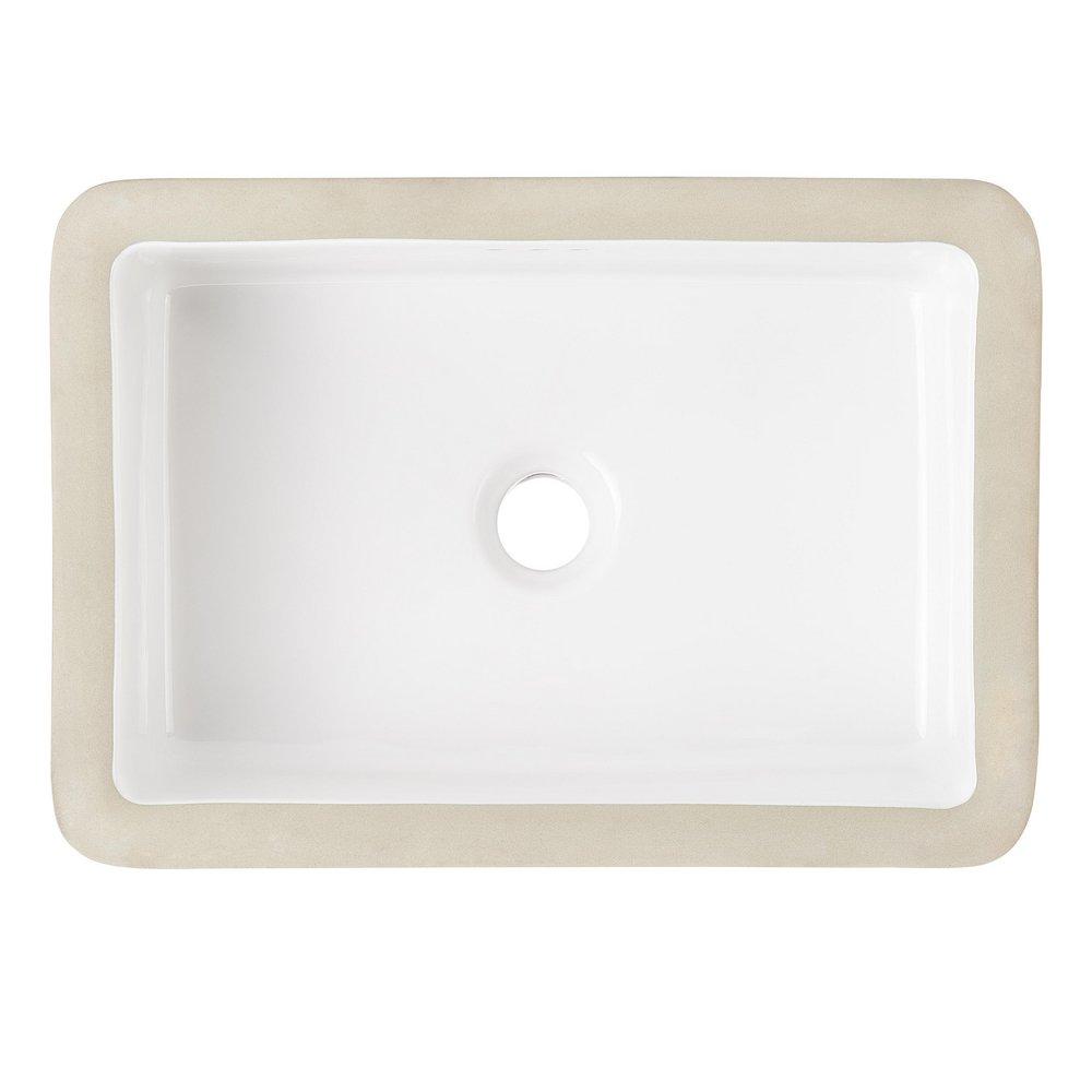 18 in. Undermount Rectangular Bathroom Sink in White 