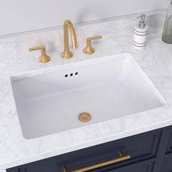 18 in. Undermount Rectangular Bathroom Sink in White