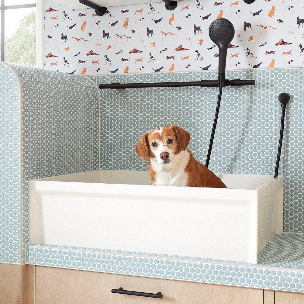 36 LINWALD DOG WASHING STATION WITH MATTE BLACK DRAIN 