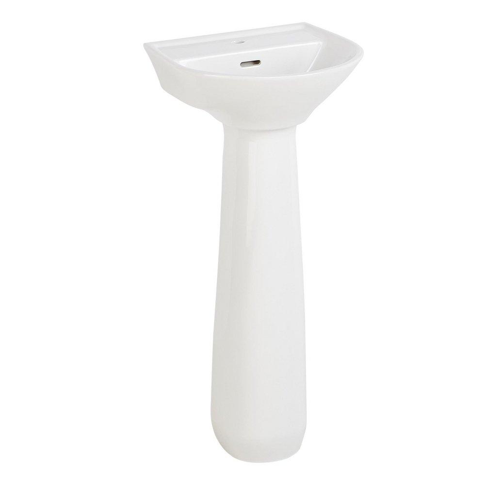 LANKEN MINI PORCELAIN PEDESTAL SINK - SINGLE HOLE - WHITE 