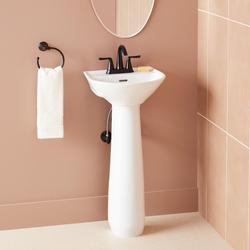 Mini Porcelain Pedestal Sink in White
