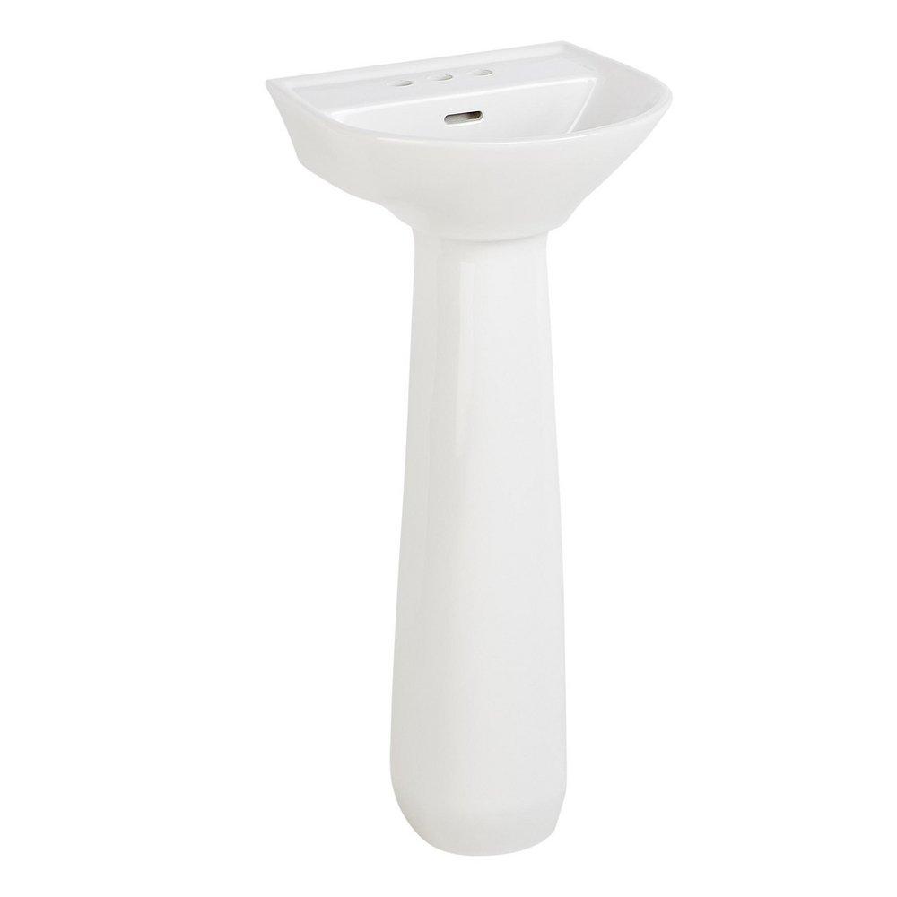 Mini Porcelain Pedestal Sink in White 