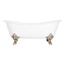 Signature Hardware White 67 x 30-11/16 in. Freestanding Clawfoot Bathtub with Center Drain in White 