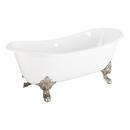 Signature Hardware White 67 x 30-11/16 in. Freestanding Clawfoot Bathtub with Center Drain in White - Less Drain Assembly 