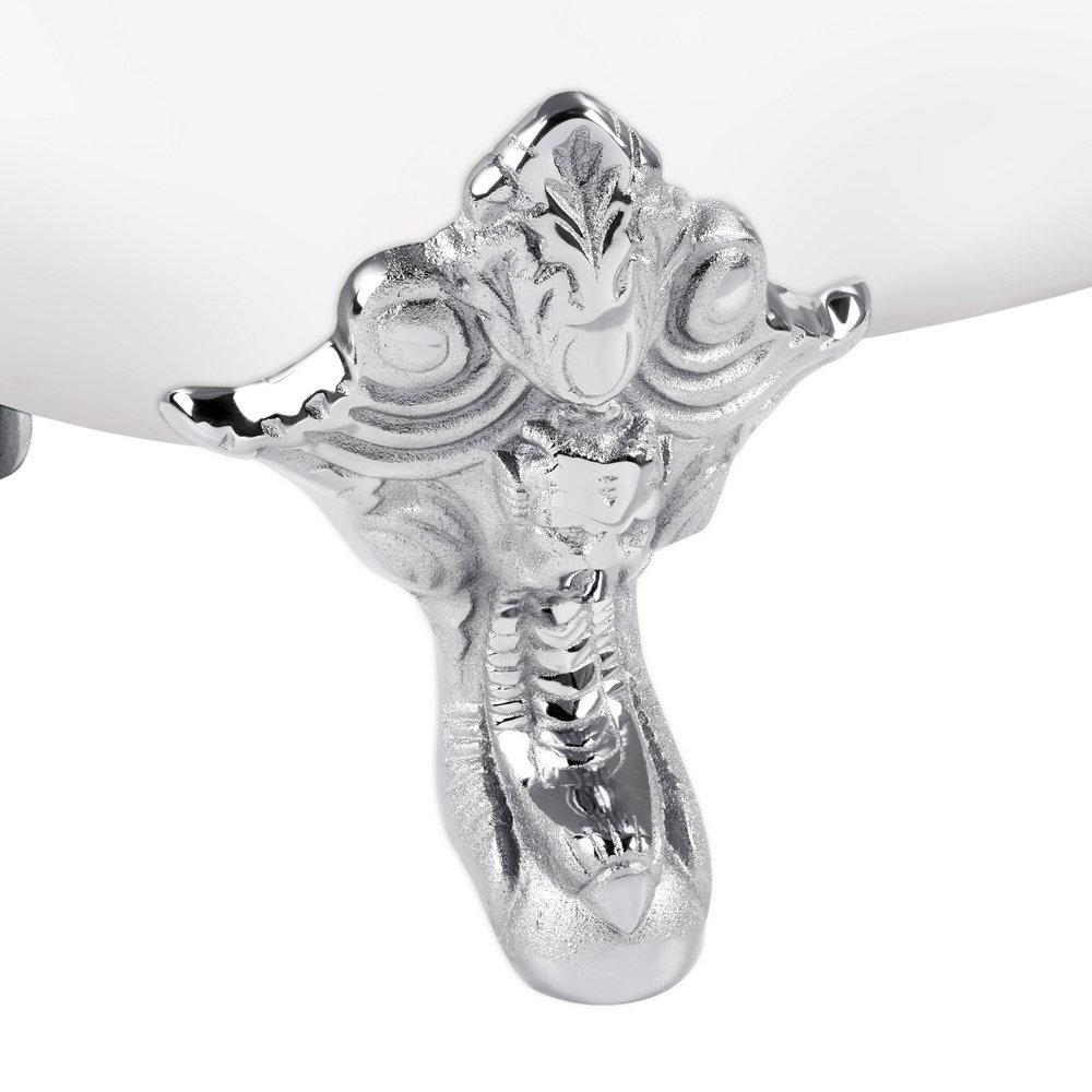 67 LENA CAST IRON CLAWFOOT TUB - CONTINUOUS ROLLED RIM - CHROME MONARCH FEET - NO DRAIN 