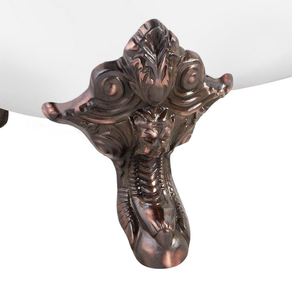 67 LENA CAST IRON CLAWFOOT TUB - CONTINUOUS ROLLED RIM - OIL RUBBED BRONZE FEET - WHITE DRAIN 