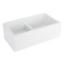 Signature Hardware White 33 in. Fireclay Double Bowl Farmhouse Kitchen Sink 