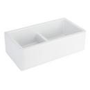 Signature Hardware White 33 in. Fireclay Double Bowl Farmhouse Kitchen Sink 