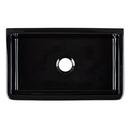 Signature Hardware Gloss Black 30 in. Fireclay Single Bowl Farmhouse Kitchen Sink 