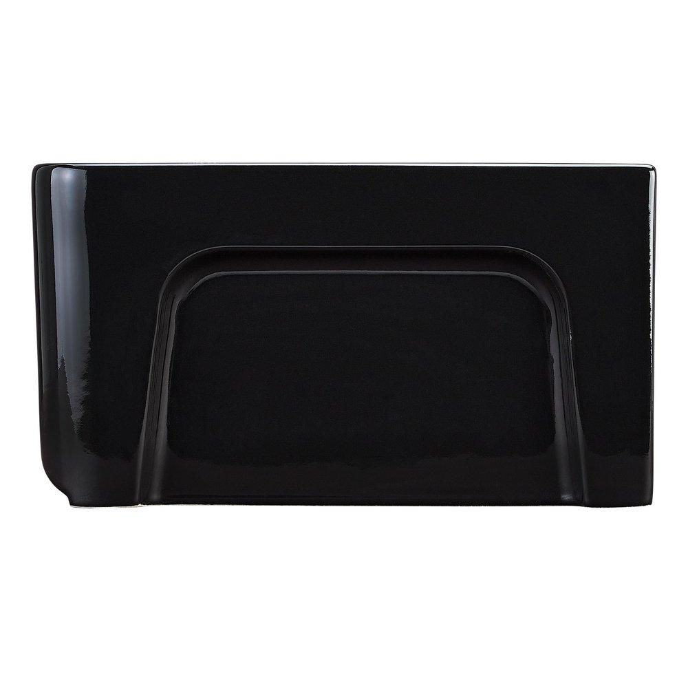 Signature Hardware Gloss Black 36 in. Fireclay Single Bowl Farmhouse Kitchen Sink 
