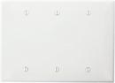 3-Gang Blank Wallplate Midway Size Thermoplastic Nylon in White 