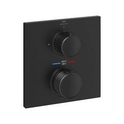 Two Handle Thermostatic Valve Trim in Matte Black