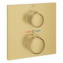 Two Handle Thermostatic Valve Trim in Brushed Cool Sunrise 