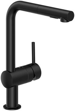 Single Handle Pull Out Kitchen Faucet in Matte Black