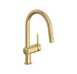 Single Handle Pull Down Kitchen Faucet in Brushed Cool Sunrise