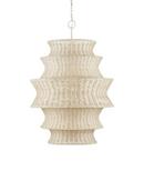 60W 9-Light 5-Tier Chandelier in Bleached Natural with Vanilla