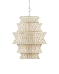 60W 9-Light 5-Tier Chandelier in Bleached Natural with Vanilla