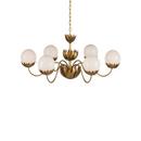 60W 6-Light 37in. Wide Chandelier in Contemporary Gold Leaf / Gold / White