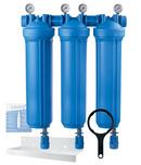 Trio 20 in. Filter Housing Kit, 1 in. NPT, 4 Gauges & 3 Drain Kits