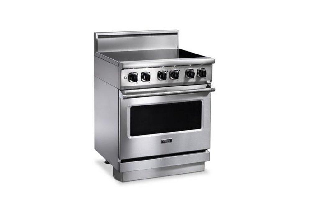 Viking Range Stainless Steel/White 29-7/8 x 19-1/2 x 35-7/8 in. 4-Burner Electric Induction Freestanding Range 