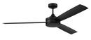 62 in. 3-Blade Indoor/Outdoor Ceiling Fan in Flat Black